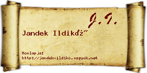 Jandek Ildikó névjegykártya