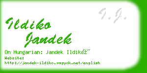 ildiko jandek business card